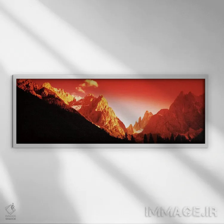 تابلو Southern Limestone Alps, Italy" - "دولومیتها، آلپهای سنگ آهکی جنوبی، ایتالیا" اثر پانورامیک ایمجز (استودیو عکاسی عریض) - نمای قابدار سفید