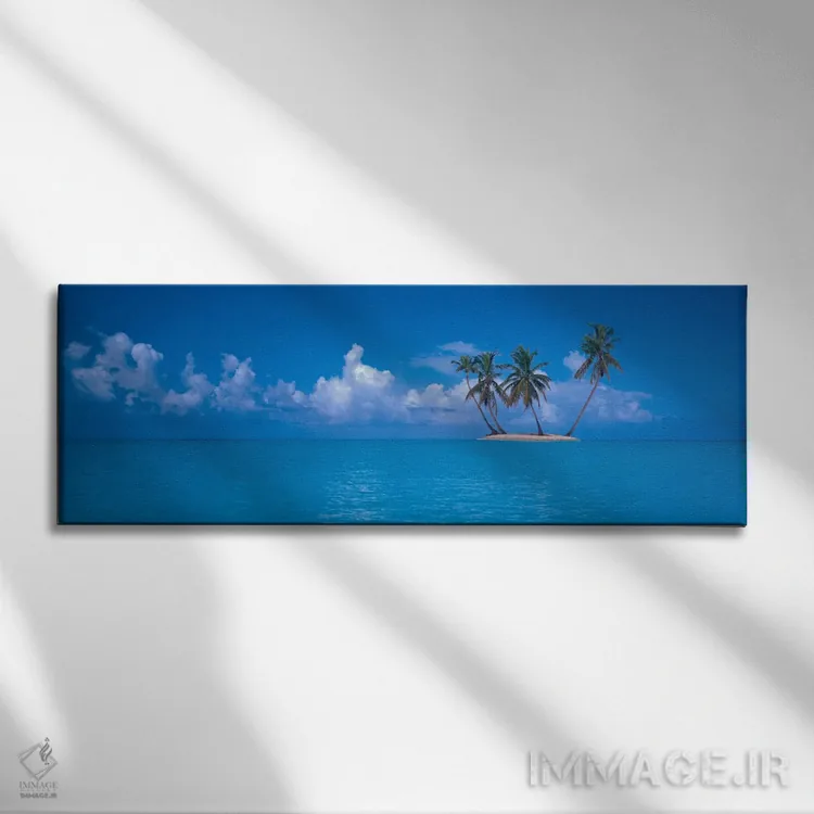 تابلو Caribbean Sea" - "جزیره کوچک بدون سکنه، دریای کارائیب" اثر پانورامیک ایمجز (استودیو عکاسی عریض) - نمای روبهرو روی دیوار