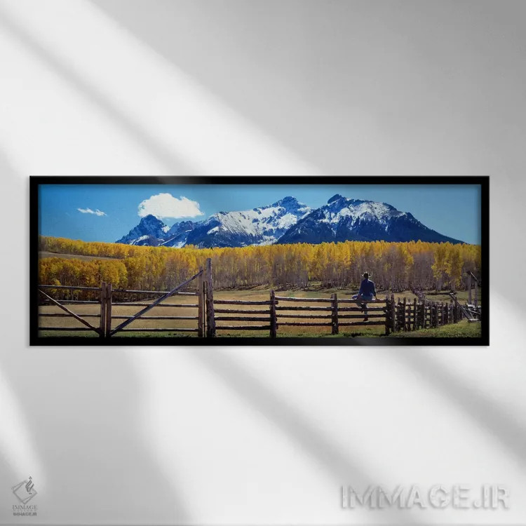 تابلو Ridgeway, Colorado, USA" - "کوههای سان خوان، ریجوی، کلرادو، آمریکا" اثر پانورامیک ایمجز (استودیو عکاسی عریض) - نمای قابدار مشکی