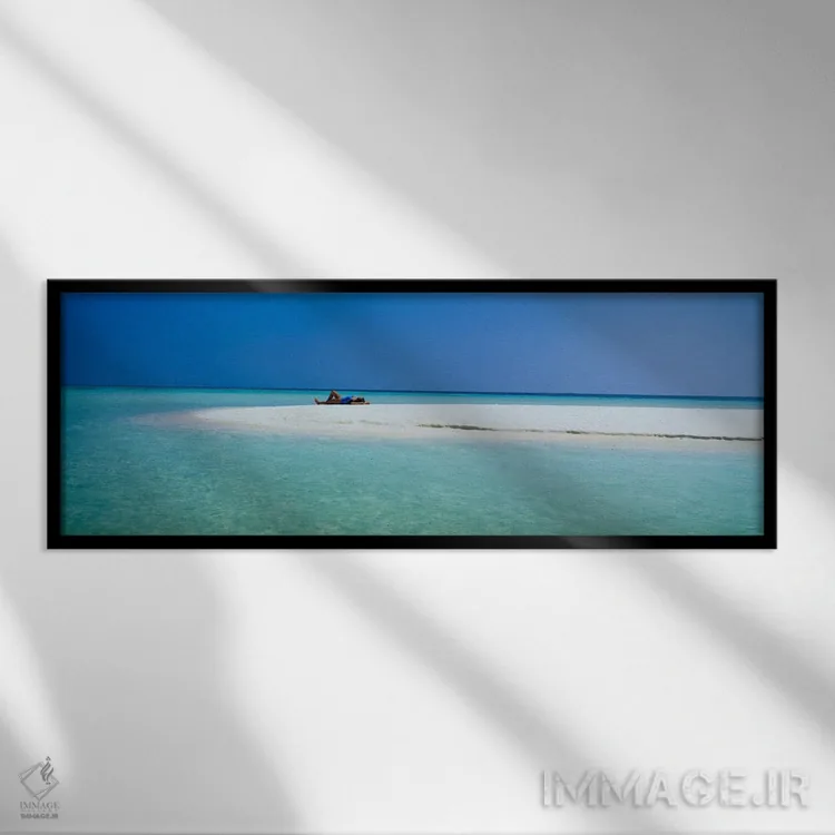 تابلو اقیانوس هند، مالدیو اثر پانورامیک ایمجز (استودیو عکاسی عریض) - نمای قابدار مشکی