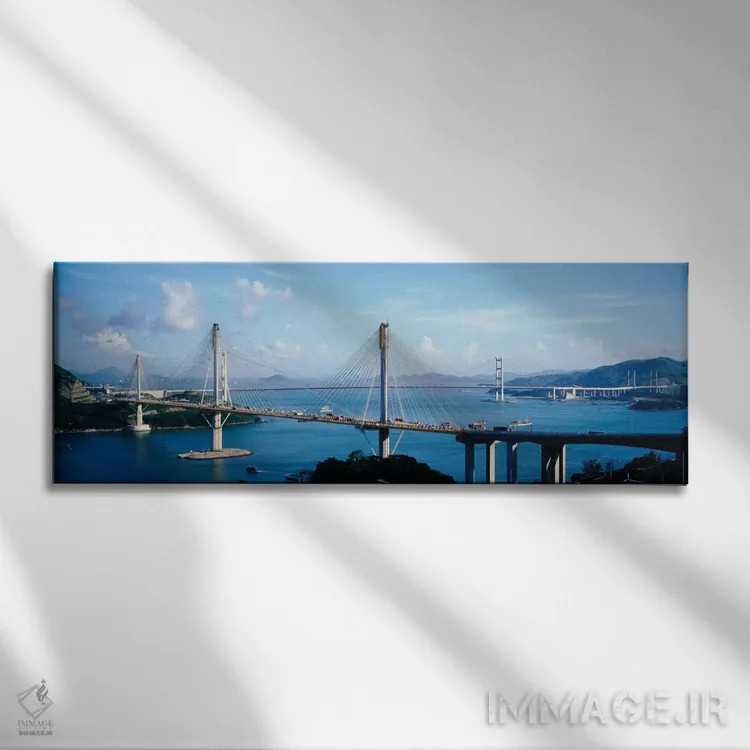 تابلو پل تینگ کاو و تسینگ ما، هنگکنگ، چین اثر پانورامیک ایمجز (استودیو عکاسی عریض) - نمای روبهرو روی دیوار