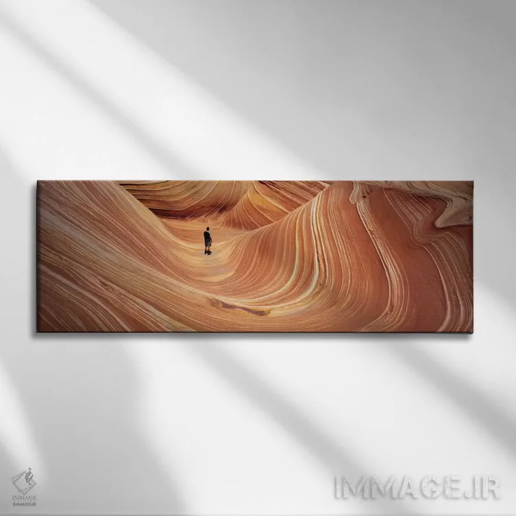 تابلو موج، کایوت بوتس پاریا کنیون، آریزونا/یوتا، ایالات متحده آمریکا اثر پانورامیک ایمجز (استودیو عکاسی عریض) - نمای روبهرو روی دیوار