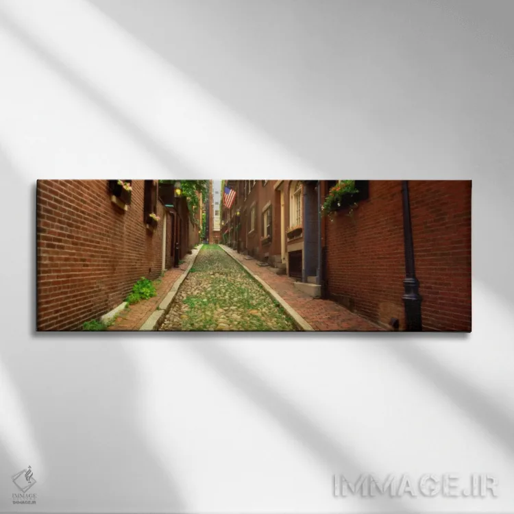 تابلو ایالات متحده آمریکا، ماساچوست، بوستون، تپه بیکن اثر پانورامیک ایمجز (استودیو عکاسی عریض) - نمای روبهرو روی دیوار