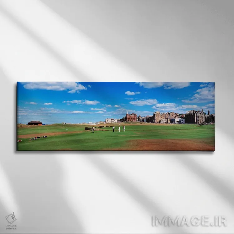 تابلو دوره قدیمی، باشگاه گلف سلطنتی و باستانی سنت اندروز، سنت اندروز، اسکاتلند، بریتانیا اثر پانورامیک ایمجز (استودیو عکاسی عریض) - نمای روبهرو روی دیوار