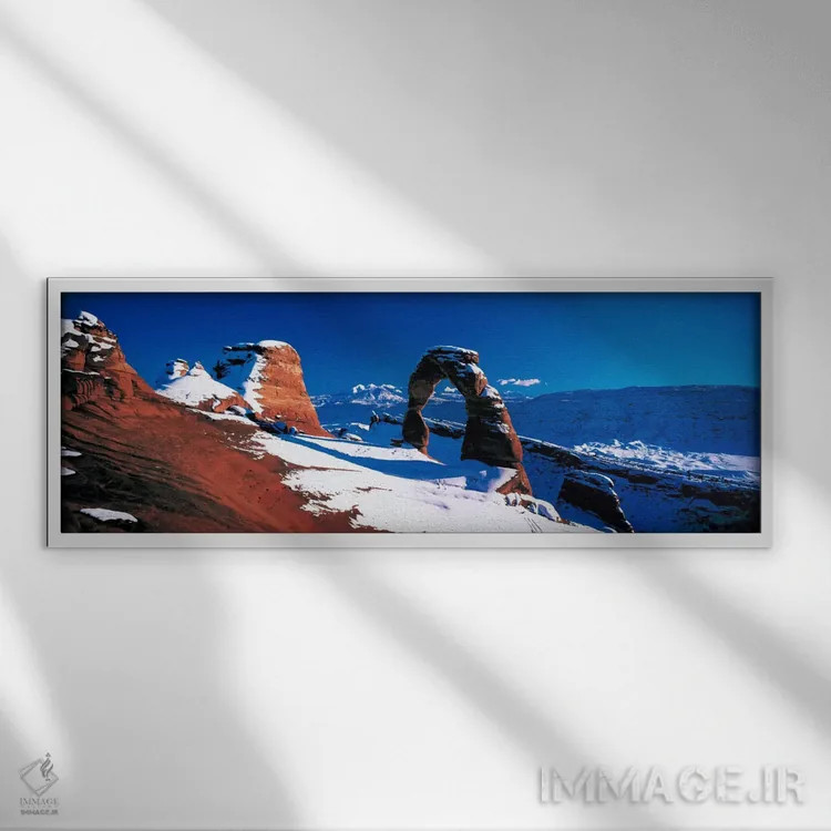 تابلو Arches National Park, Utah, USA" - "قوس ظریف در زمستان، پارک ملی آرچز، یوتا، ایالات متحده" اثر پانورامیک ایمجز (استودیو عکاسی عریض) - نمای قابدار سفید
