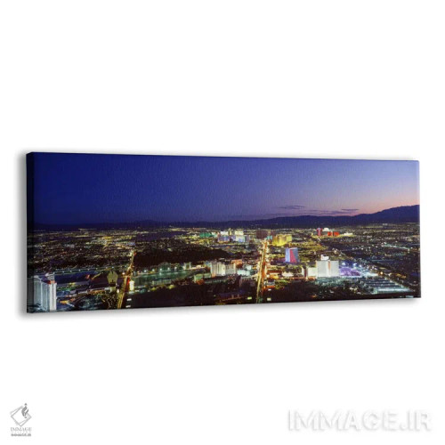 تابلو The Strip, Las Vegas, Nevada, USA" - "منظر شهری در شب، استریپ لاس وگاس، نوادا، ایالات متحده" اثر پانورامیک ایمجز (استودیو عکاسی عریض) - نمای پرسپکتیو محصول