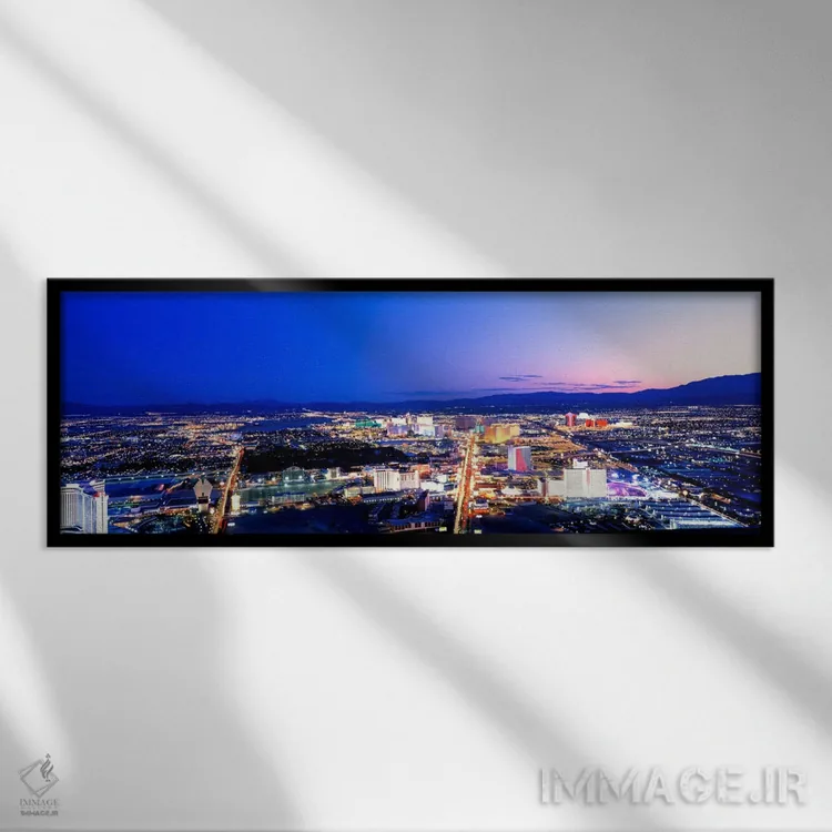 تابلو Nevada, USA" - "استریپ لاس وگاس، نوادا، ایالات متحده" اثر پانورامیک ایمجز (استودیو عکاسی عریض) - نمای قابدار مشکی