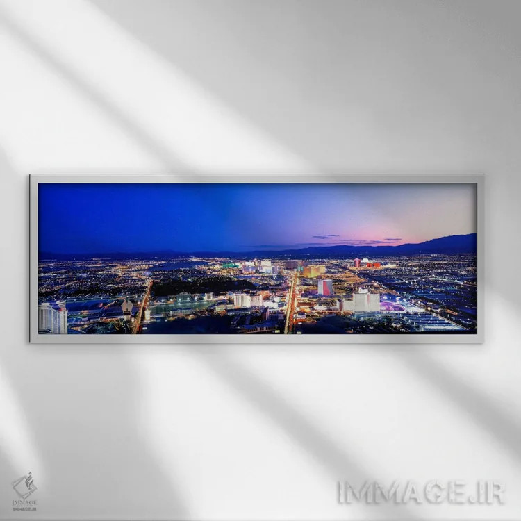 تابلو Nevada, USA" - "استریپ لاس وگاس، نوادا، ایالات متحده" اثر پانورامیک ایمجز (استودیو عکاسی عریض) - نمای قابدار سفید