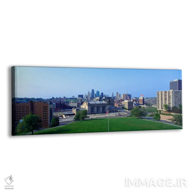 تابلو Kansas City, Jackson County, Missouri, USA" - "ساختمانها در یک شهر، کانزاس سیتی، شهرستان جکسون، میزوری، ایالات متحده آمریکا" اثر پانورامیک ایمجز (استودیو عکاسی عریض) - نمای پرسپکتیو محصول