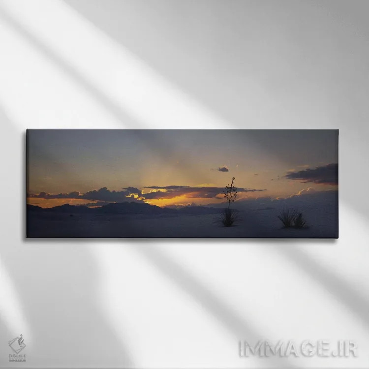 تابلو White Sands National Monument, New Mexico, USA,غروب ابری، بنای یادبود ملی شنهای سفید، نیومکزیکو، آمریکا اثر پانورامیک ایمجز (استودیو عکاسی عریض) - نمای روبهرو روی دیوار