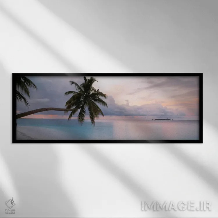 تابلو اقیانوس هند، مالدیو اثر پانورامیک ایمجز (استودیو عکاسی عریض) - نمای قابدار مشکی