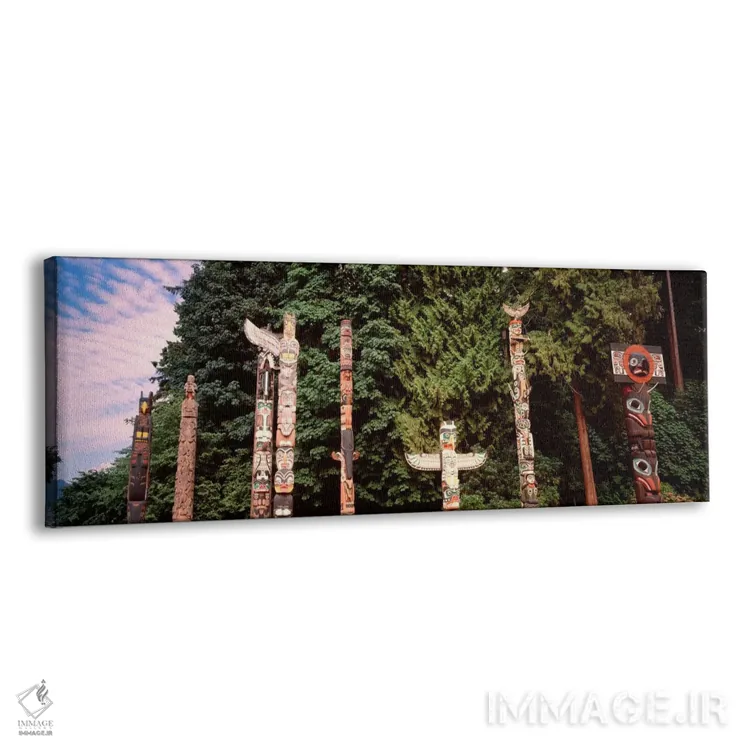 تابلو تیرکهای توتم، نقطه بروکستون، پارک استنلی، ونکوور، بریتیش کلمبیا، کانادا اثر پانورامیک ایمجز (استودیو عکاسی عریض) - نمای پرسپکتیو محصول