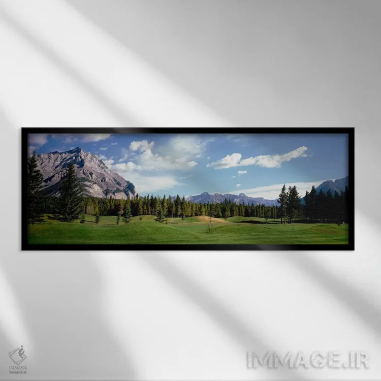 تابلو زمین گلف بانف، آلبرتا، کانادا اثر پانورامیک ایمجز (استودیو عکاسی عریض) - نمای قابدار مشکی