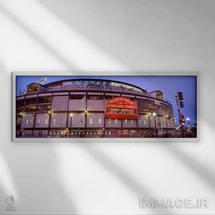 تابلو ایالات متحده آمریکا، ایلینوی، شیکاگو، باشگاه بیسبال کوبز V اثر پانورامیک ایمجز (استودیو عکاسی عریض) - نمای قابدار سفید