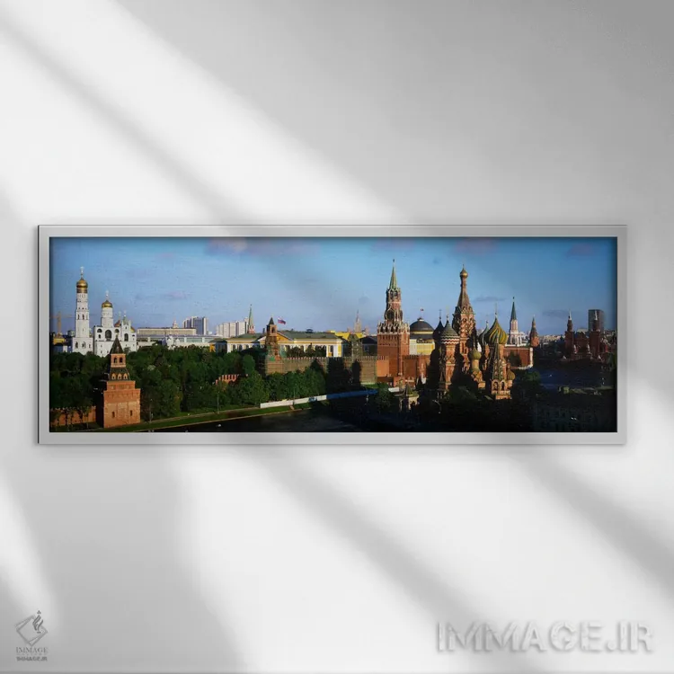 تابلو Moscow, Russian Federation" - "نمای زاویه بلند از میدان سرخ، مسکو، فدراسیون روسیه" اثر پانورامیک ایمجز (استودیو عکاسی عریض) - نمای قابدار سفید