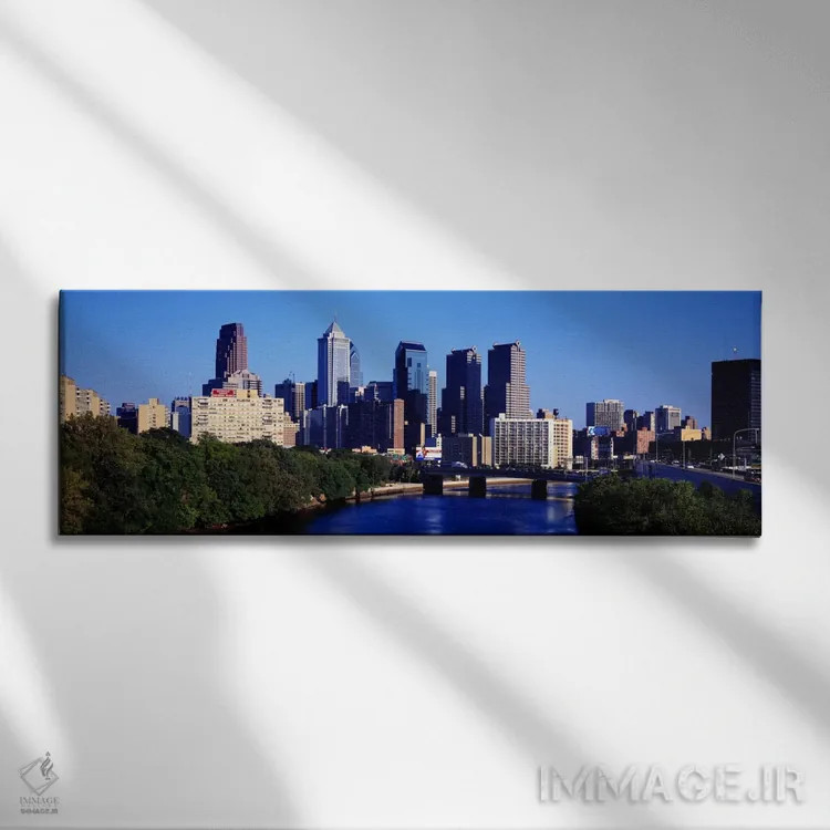 تابلو Philadelphia, Pennsylvania, USA" - "رودخانه دلاویر، فیلادلفیا، پنسیلوانیا، ایالات متحده آمریکا" اثر پانورامیک ایمجز (استودیو عکاسی عریض) - نمای روبهرو روی دیوار