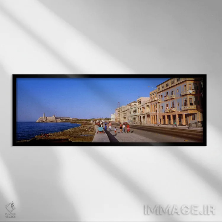 تابلو La Habana Vieja, Havana, Cuba" - "نمای مالکان، لا هاوانا ویخا، هاوانا، کوبا" اثر پانورامیک ایمجز (استودیو عکاسی عریض) - نمای قابدار مشکی