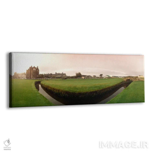 تابلو Old Course, The Royal And Ancient Golf Club Of St. Andrews, Fife, Scotland" - "نمای سطح زمین از پل سویلکان و نهر، زمین قدیمی، باشگاه گلف رویال و آنتیک سنت اندروز، فایف، اسکاتلند" اثر پانورامیک ایمجز (استودیو عکاسی عریض) - نمای پرسپکتیو محصول