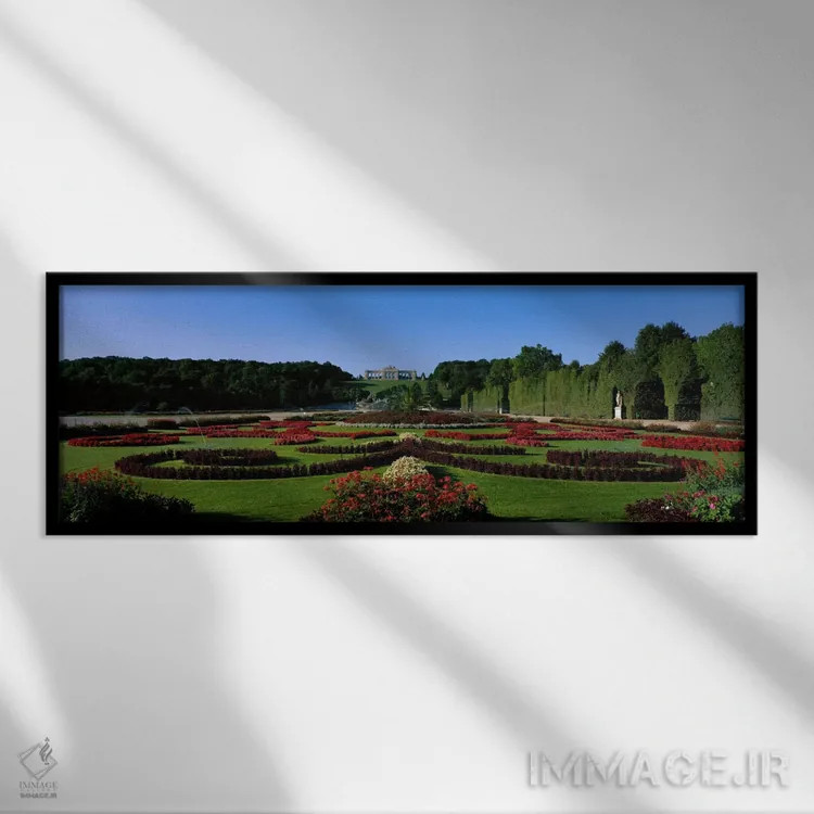 تابلو باغهای شونبرون، وین، اتریش اثر پانورامیک ایمجز (استودیو عکاسی عریض) - نمای قابدار مشکی
