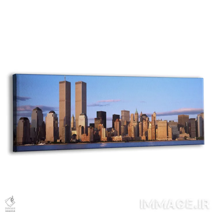 تابلو Manhattan, New York City, New York State, USA" - "آسمانخراشها در یک شهر، مرکز تجارت جهانی، منهتن، نیویورک، ایالات متحده آمریکا" اثر پانورامیک ایمجز (استودیو عکاسی عریض) - نمای پرسپکتیو محصول