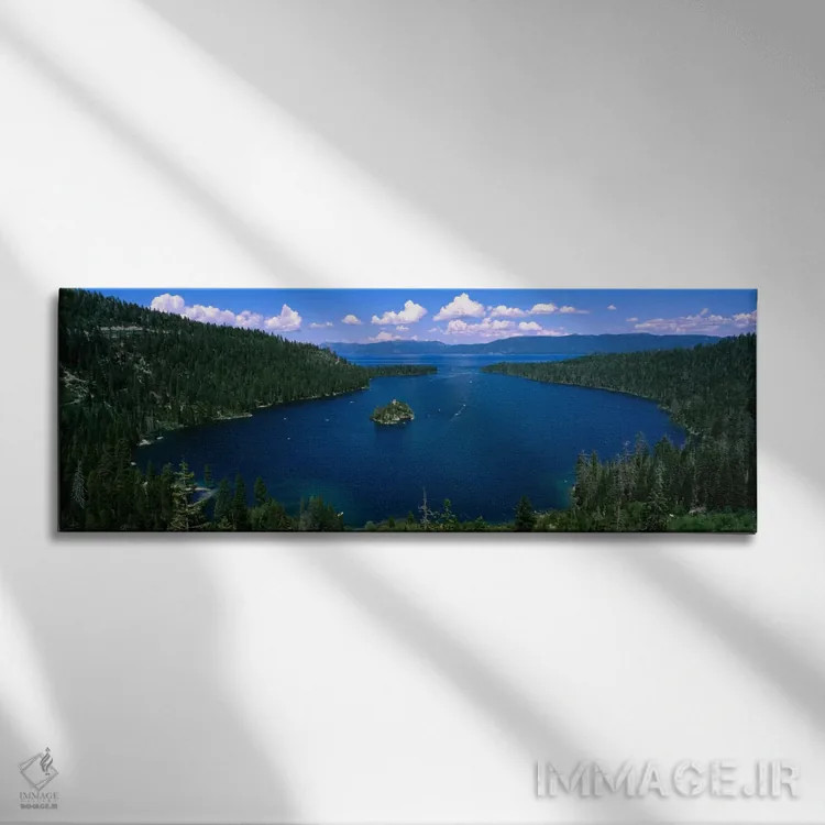 تابلو Emerald Bay, Lake Tahoe, California, USA" - "جزیره فانت، خلیج امبراد، دریاچه تاهو، کالیفرنیا، ایالات متحده آمریکا" اثر پانورامیک ایمجز (استودیو عکاسی عریض) - نمای روبهرو روی دیوار