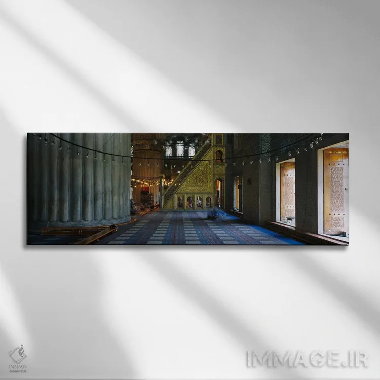 تابلو Istanbul, Turkey" - "داخل یک مسجد، مسجد آبی، استانبول، ترکیه" اثر پانورامیک ایمجز (استودیو عکاسی عریض) - نمای روبهرو روی دیوار