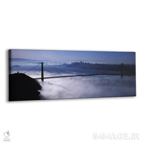 تابلو San Francisco, Fog over Golden Gate Bridge" - "ایالات متحده آمریکا، کالیفرنیا، سانفرانسیسکو، مه روی پل گلدن گیت" اثر پانورامیک ایمجز (استودیو عکاسی عریض) - نمای پرسپکتیو محصول
