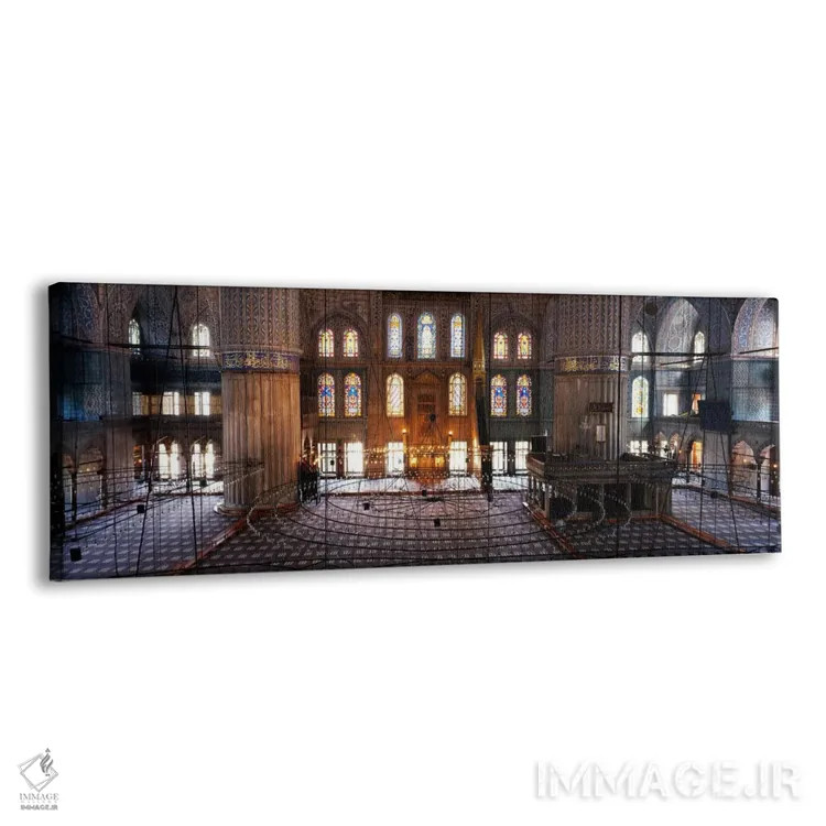 تابلو Istanbul, Turkey" - "داخل یک مسجد، مسجد آبی، استانبول، ترکیه" اثر پانورامیک ایمجز (استودیو عکاسی عریض) - نمای پرسپکتیو محصول