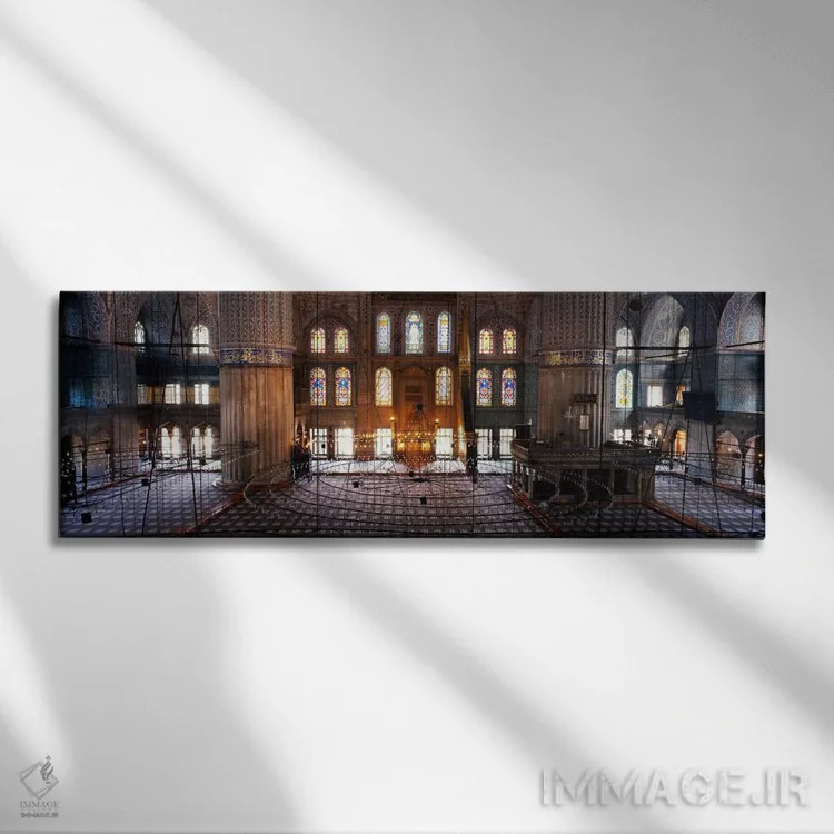 تابلو Istanbul, Turkey" - "داخل یک مسجد، مسجد آبی، استانبول، ترکیه" اثر پانورامیک ایمجز (استودیو عکاسی عریض) - نمای روبهرو روی دیوار