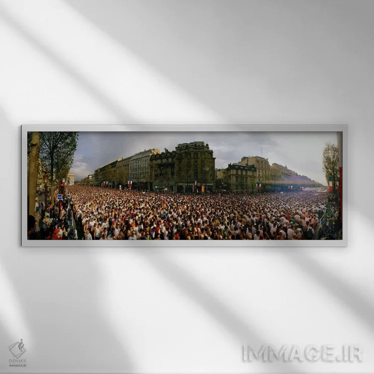 تابلو Paris, France" - "دوندگان ماراتن، پاریس، فرانسه" اثر پانورامیک ایمجز (استودیو عکاسی عریض) - نمای قابدار سفید