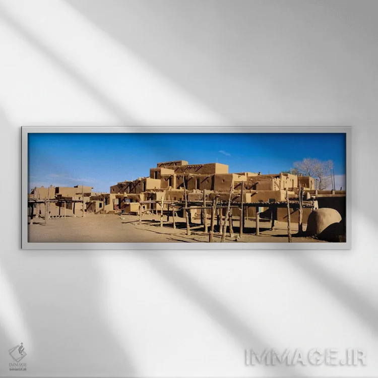 تابلو Taos County, New Mexico, USA" - "پوبلو تاوس، شهرستان تاوس، نیومکزیکو، ایالات متحده آمریکا" اثر پانورامیک ایمجز (استودیو عکاسی عریض) - نمای قابدار سفید