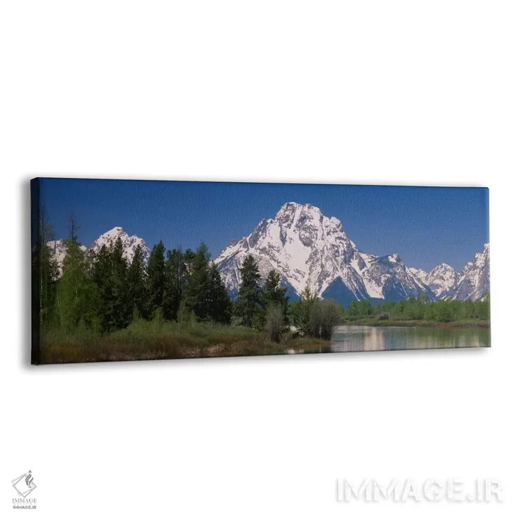 تابلو Grand Teton National Park, Wyoming, USA" - "کوه موران پوشیده از برف همانطور که از انحنای اوکس بو دیده میشود، پارک ملی گراند تیتون، وایومینگ، ایالات متحده آمریکا" اثر پانورامیک ایمجز (استودیو عکاسی عریض) - نمای پرسپکتیو محصول