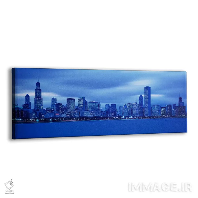 تابلو Chicago, Illinois, USA" - "نمای افق شهری در غروب، شیکاگو، ایلینوی، ایالات متحده آمریکا" اثر پانورامیک ایمجز (استودیو عکاسی عریض) - نمای پرسپکتیو محصول