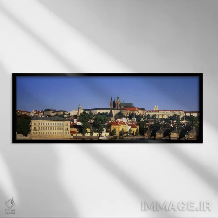 تابلو پل چارلز، پراگ، جمهوری چک اثر پانورامیک ایمجز (استودیو عکاسی عریض) - نمای قابدار مشکی