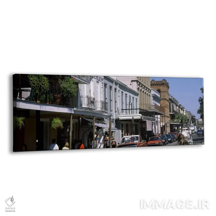تابلو French Quarter, New Orleans, Louisiana, USA" - "ساختمانها در یک شهر، محله فرانسوی، نیو اورلئانز، لوئیزیانا، ایالات متحده آمریکا" اثر پانورامیک ایمجز (استودیو عکاسی عریض) - نمای پرسپکتیو محصول