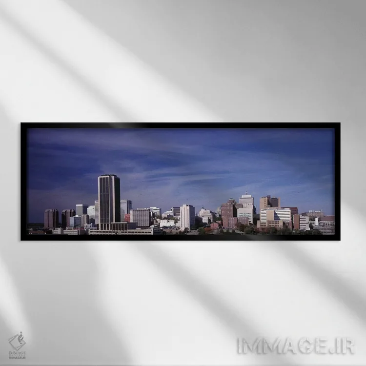 تابلو Richmond, Virginia, USA" - "نمای افق مرکز شهر، ریچموند، ویرجینیا، ایالات متحده آمریکا" اثر پانورامیک ایمجز (استودیو عکاسی عریض) - نمای قابدار مشکی