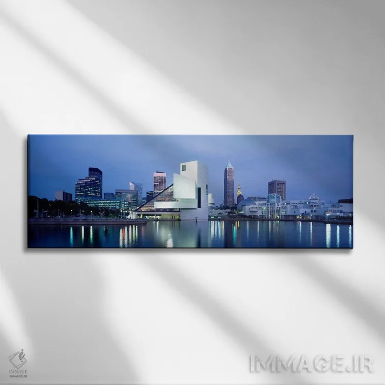 تابلو Cleveland, Ohio, USA,تالار مشاهیر راک اند رول، کلیولند، اوهایو، آمریکا اثر پانورامیک ایمجز (استودیو عکاسی عریض) - نمای روبهرو روی دیوار