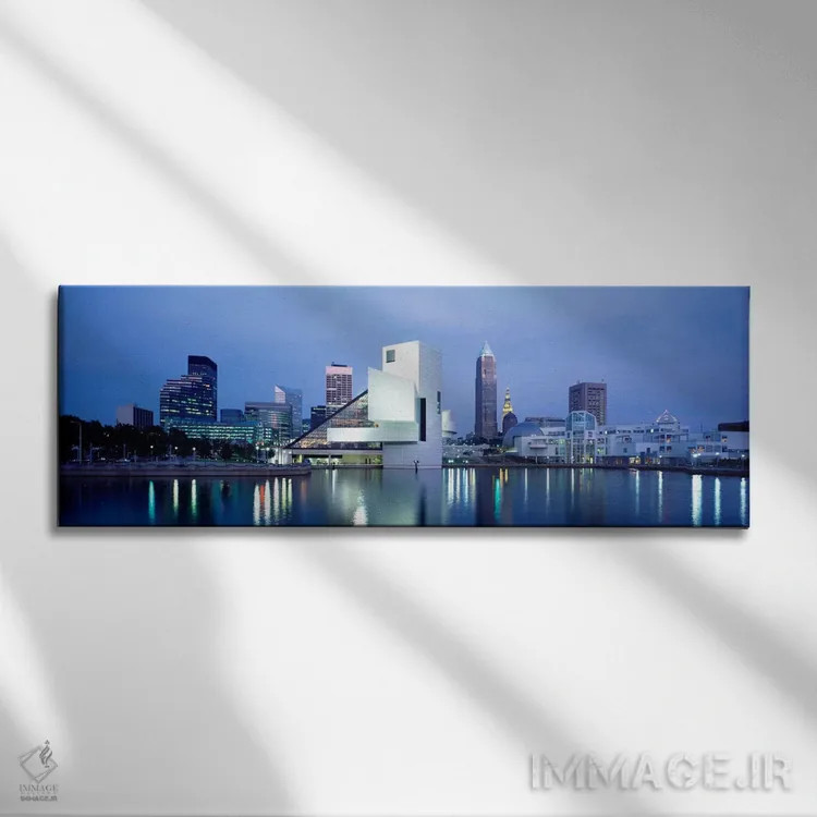 تابلو Cleveland, Ohio, USA,تالار مشاهیر راک اند رول، کلیولند، اوهایو، آمریکا اثر پانورامیک ایمجز (استودیو عکاسی عریض) - نمای روبهرو روی دیوار