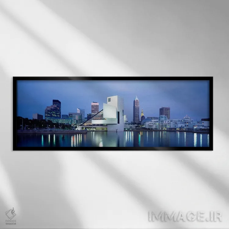 تابلو Cleveland, Ohio, USA,تالار مشاهیر راک اند رول، کلیولند، اوهایو، آمریکا اثر پانورامیک ایمجز (استودیو عکاسی عریض) - نمای قابدار مشکی