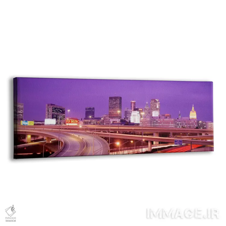 تابلو Georgia, Atlanta, Skyline at dusk,ایالات متحده، جورجیا، آتلانتا، نمای افق در گرگومیش اثر پانورامیک ایمجز (استودیو عکاسی عریض) - نمای پرسپکتیو محصول