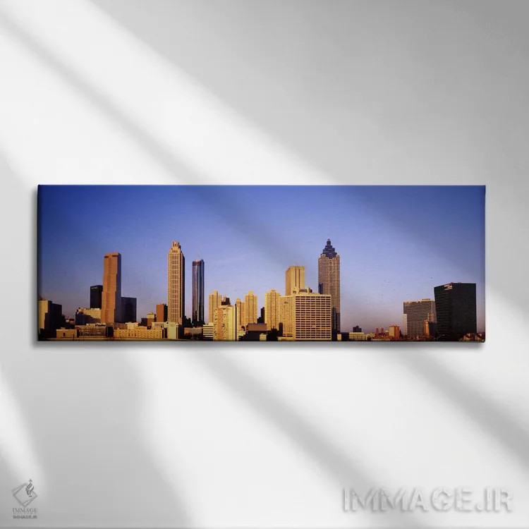 تابلو آسمانخراشها در یک شهر، آتلانتا، جورجیا، ایالات متحده #۲ اثر پانورامیک ایمجز (استودیو عکاسی عریض) - نمای روبهرو روی دیوار