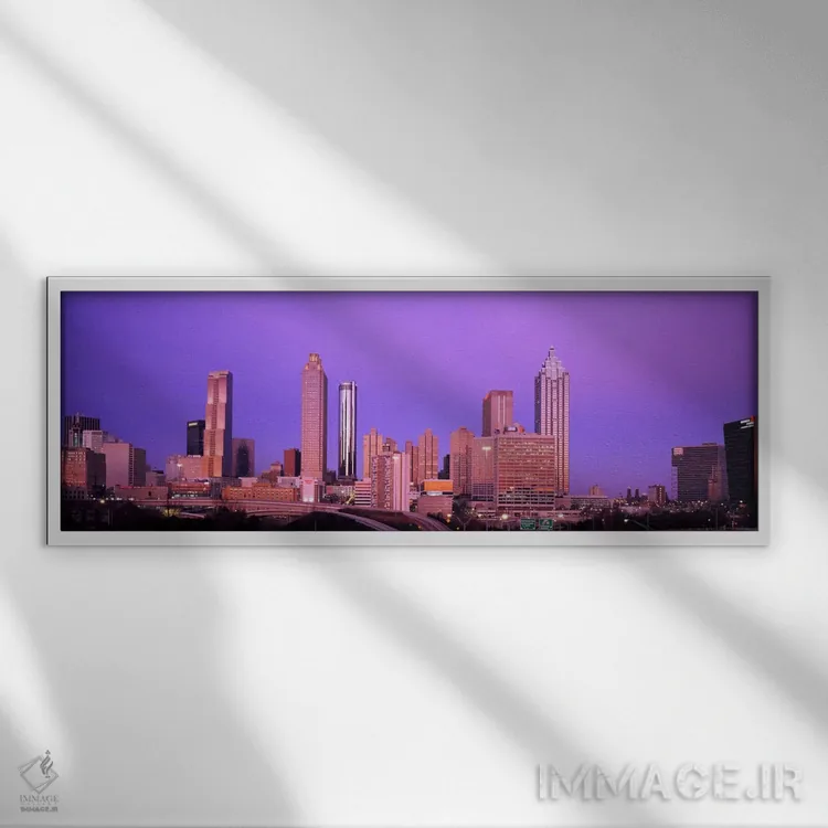 تابلو Atlanta, Georgia, USA,آسمانخراشها در شهری، آتلانتا، جورجیا، ایالات متحده اثر پانورامیک ایمجز (استودیو عکاسی عریض) - نمای قابدار سفید