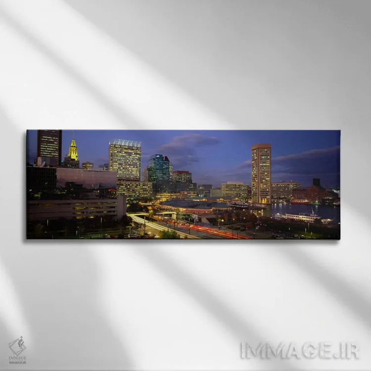 تابلو نمای بالا از کشتی کروز پهلو گرفته در یک بندر، بندر داخلی، بالتیمور، مریلند، ایالات متحده اثر پانورامیک ایمجز (استودیو عکاسی عریض) - نمای روبهرو روی دیوار