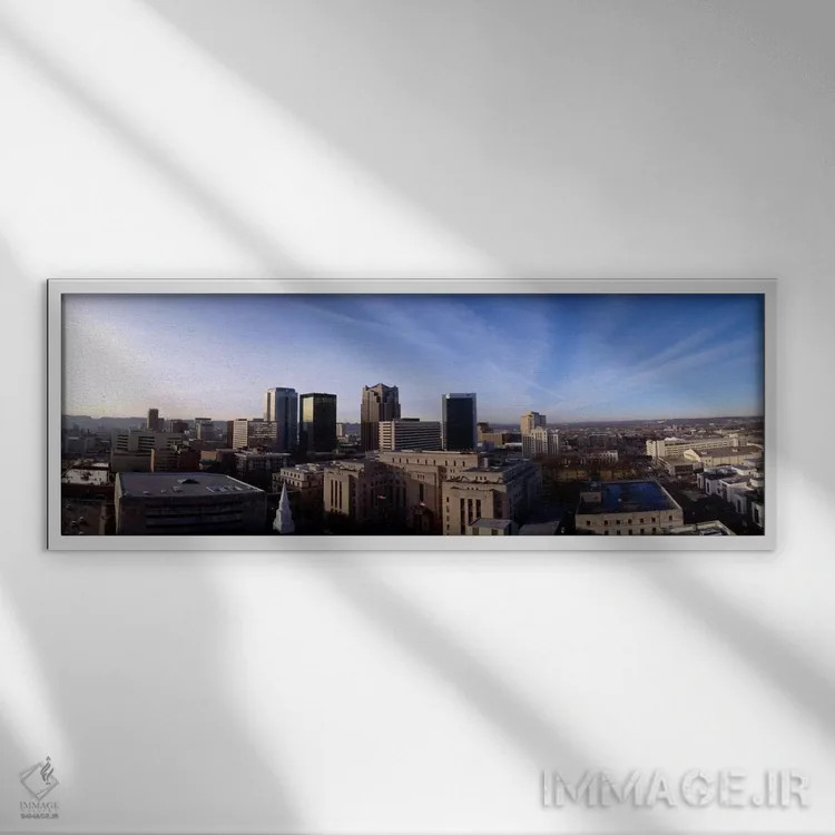 تابلو ساختمانها در یک شهر، بیرمنگام، شهرستان جفرسون، آلاباما، ایالات متحده اثر پانورامیک ایمجز (استودیو عکاسی عریض) - نمای قابدار سفید