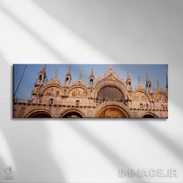 تابلو کلیسای جامع سان مارکو، ونیز، ایتالیا اثر پانورامیک ایمجز (استودیو عکاسی عریض) - نمای روبهرو روی دیوار