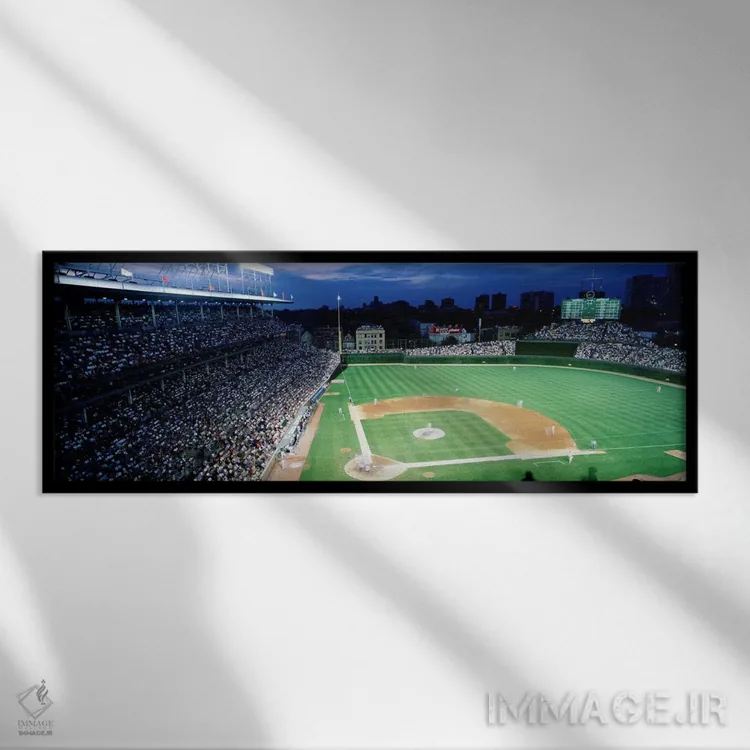 تابلو ایالات متحده، ایلینوی، شیکاگو، کابز، بیسبال #۲ اثر پانورامیک ایمجز (استودیو عکاسی عریض) - نمای قابدار مشکی