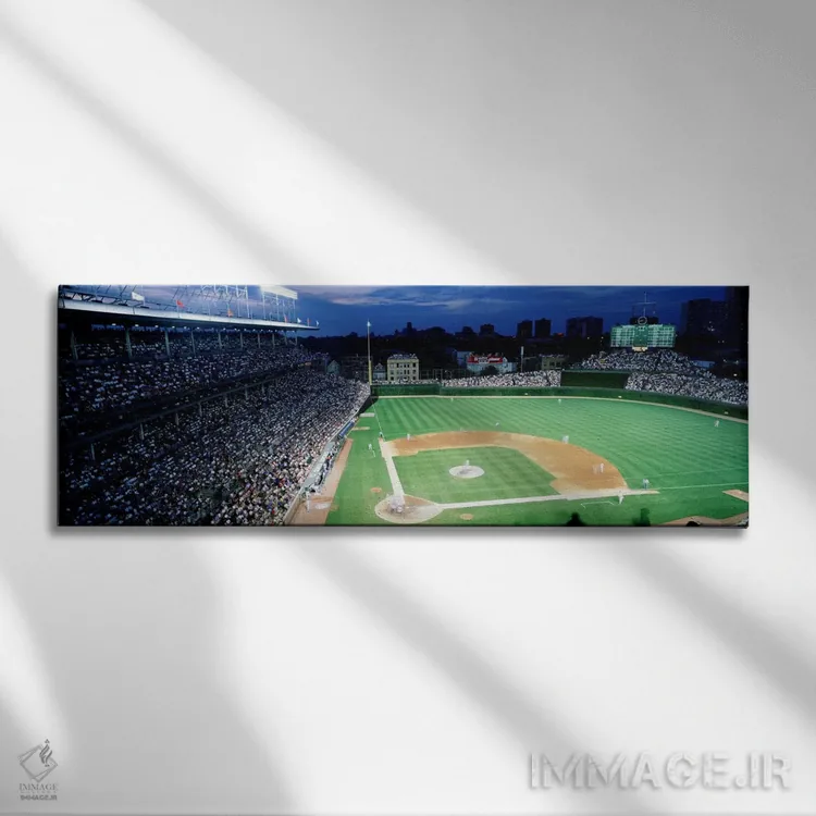 تابلو ایالات متحده، ایلینوی، شیکاگو، کابز، بیسبال #۲ اثر پانورامیک ایمجز (استودیو عکاسی عریض) - نمای روبهرو روی دیوار