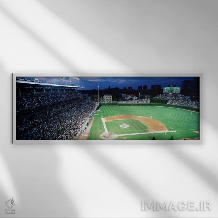تابلو ایالات متحده، ایلینوی، شیکاگو، کابز، بیسبال #۲ اثر پانورامیک ایمجز (استودیو عکاسی عریض) - نمای قابدار سفید