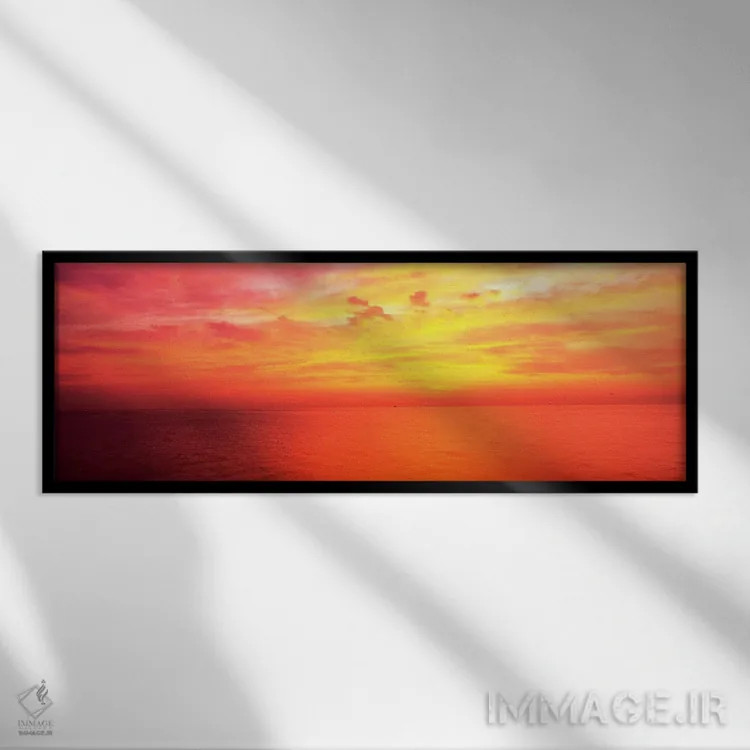 تابلو ابرها بر فراز دریاچه در زمان طلوع آفتاب، دریاچه میشیگان، شیکاگو، ایلینوی، ایالات متحده اثر پانورامیک ایمجز (استودیو عکاسی عریض) - نمای قابدار مشکی