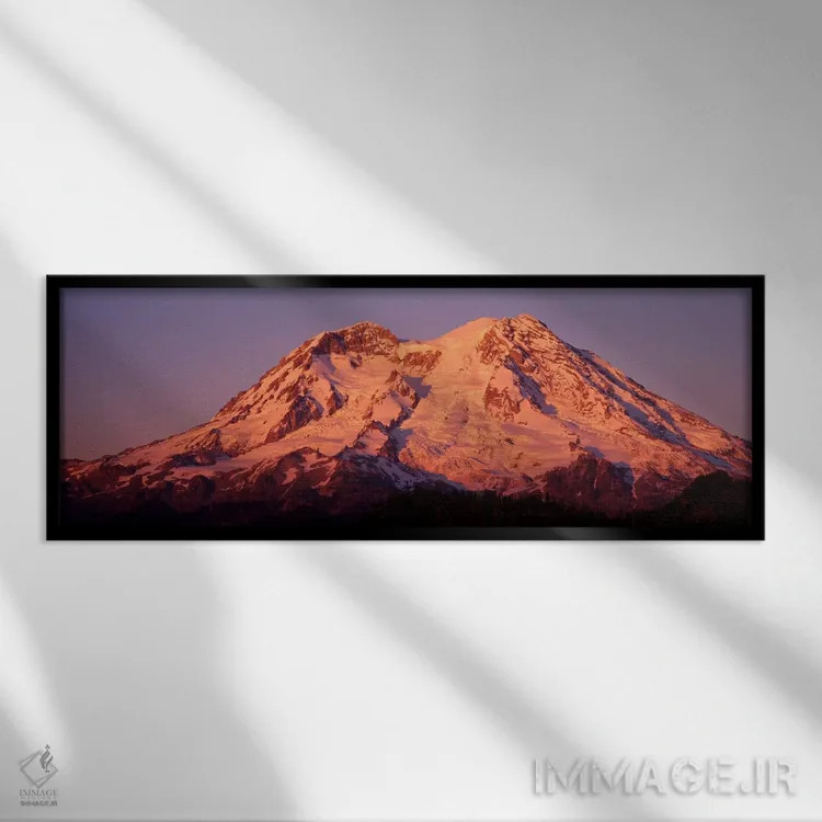 تابلو ایالات متحده، واشنگتن، پارک ملی کوه رینیر اثر پانورامیک ایمجز (استودیو عکاسی عریض) - نمای قابدار مشکی